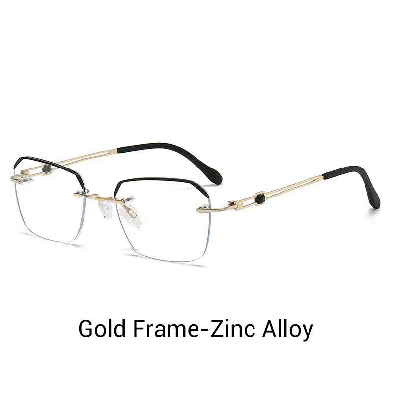 Gafas de Moda HD sin Montura de Corta de 0° y Anti Luz Azul