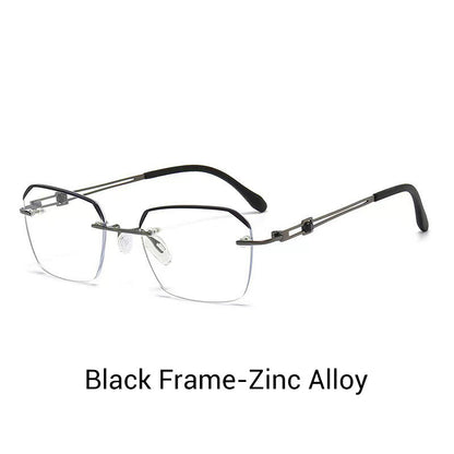 Gafas de Moda HD sin Montura de Corta de 0° y Anti Luz Azul