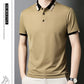 Camisa para Hombre en Tejido Seda Helada Elástica de Manga Corta con Solapas