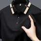 Camisa para Hombre en Tejido Seda Helada Elástica de Manga Corta con Solapas