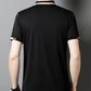 Camisa para Hombre en Tejido Seda Helada Elástica de Manga Corta con Solapas