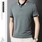 Camisa para Hombre en Tejido Seda Helada Elástica de Manga Corta con Solapas