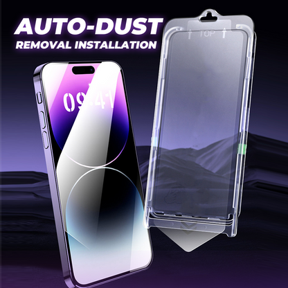 Protector de pantalla HD para iPhone Series - Instalación con eliminación automática de polvo