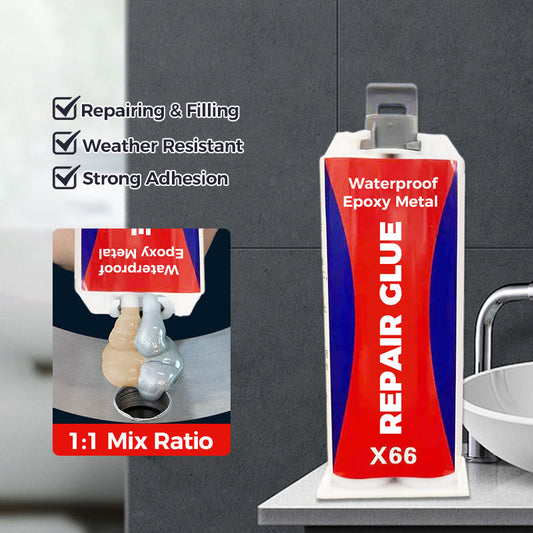 Pegamento epoxi impermeable para reparación de metales