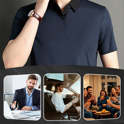 Camisa casual clásica de rayas para hombre