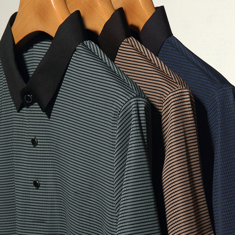Camisa casual clásica de rayas para hombre