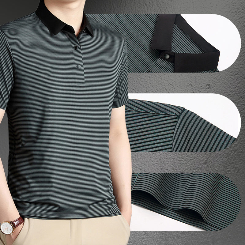 Camisa casual clásica de rayas para hombre
