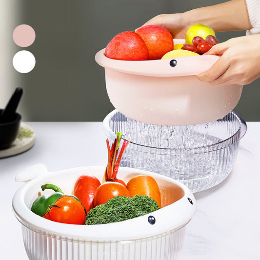 Juego de escurridor de cocina 2 en 1 con colador de cuenco