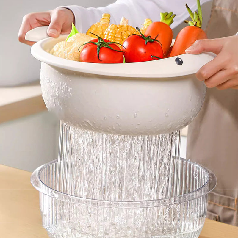 Juego de escurridor de cocina 2 en 1 con colador de cuenco