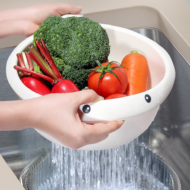 Juego de escurridor de cocina 2 en 1 con colador de cuenco