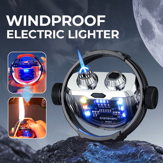 Encendedor eléctrico con luz Creative Gyro Windproof Dual Arc