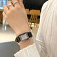 Reloj rectangular de mujer con diamantes de imitación resistentes al agua