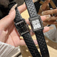 Reloj rectangular de mujer con diamantes de imitación resistentes al agua
