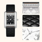 Reloj rectangular de mujer con diamantes de imitación resistentes al agua