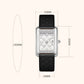 Reloj rectangular de mujer con diamantes de imitación resistentes al agua
