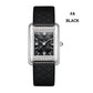 Reloj rectangular de mujer con diamantes de imitación resistentes al agua