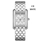 Reloj rectangular de mujer con diamantes de imitación resistentes al agua