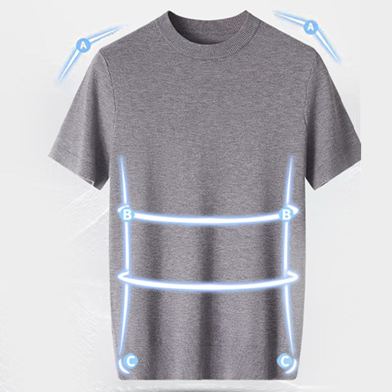 Camisetas de Manga Corta con Cuello Redondo Sólido para Hombre