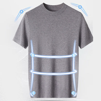 Camisetas de Manga Corta con Cuello Redondo Sólido para Hombre