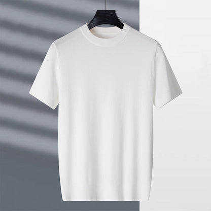 Camisetas de Manga Corta con Cuello Redondo Sólido para Hombre