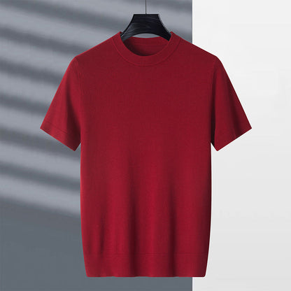 Camisetas de Manga Corta con Cuello Redondo Sólido para Hombre