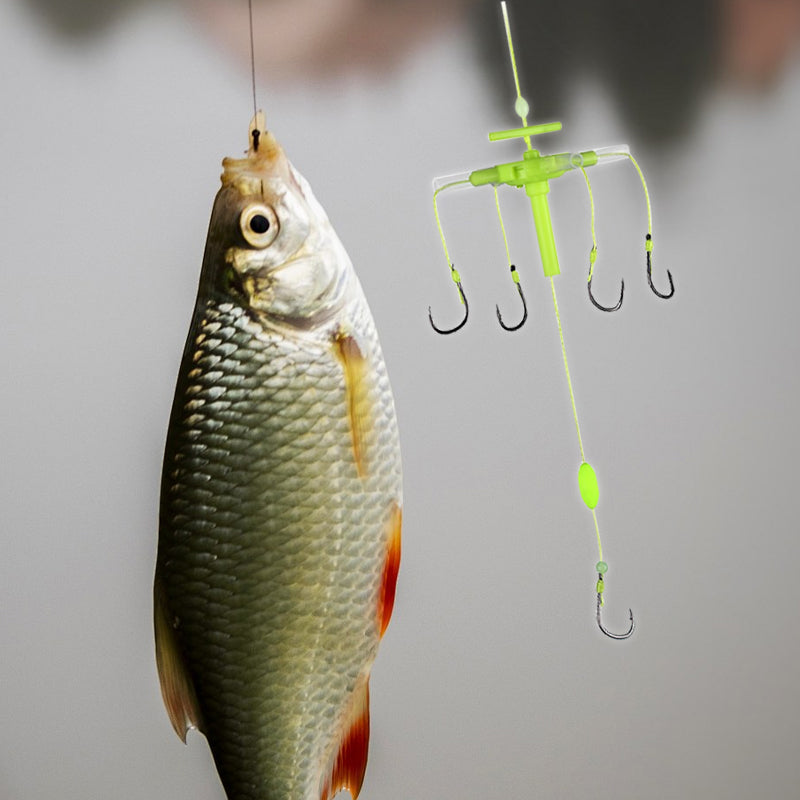 Conjunto de Flotador luminoso de Pesca para Exterior con 5 Anzuelos con Arpón