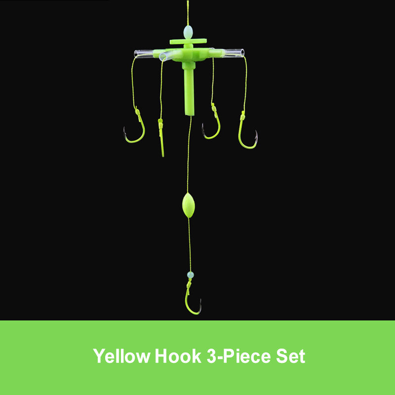 Conjunto de Flotador luminoso de Pesca para Exterior con 5 Anzuelos con Arpón