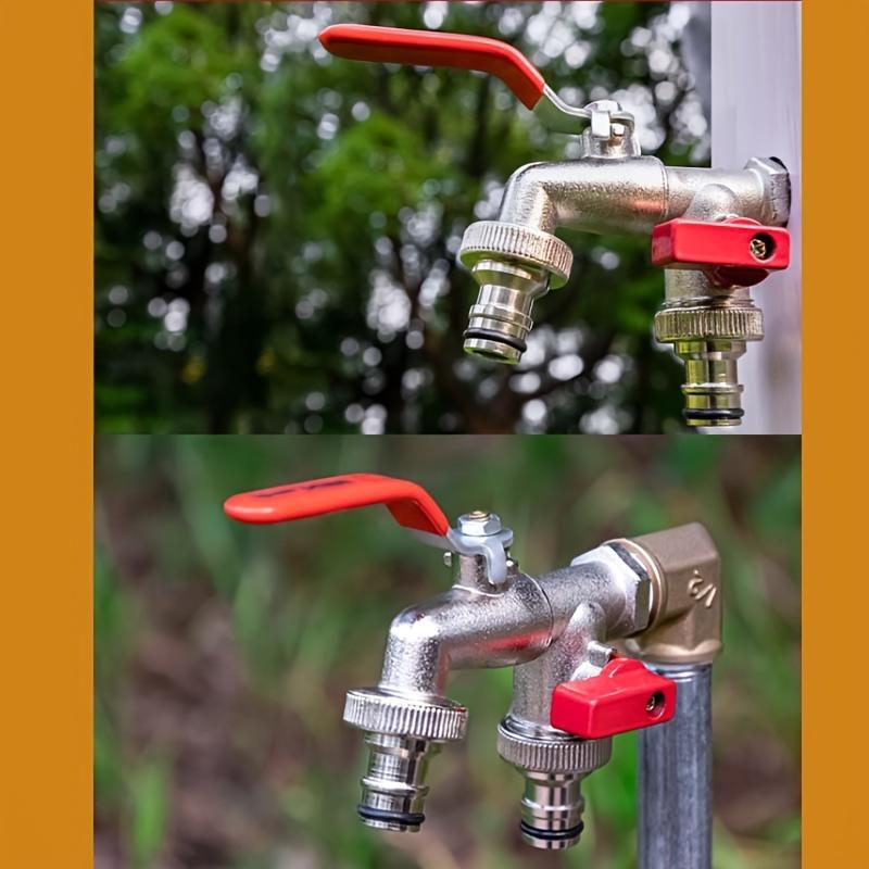 🔥Grifo universal de agua de jardín de doble salida de acero inoxidable
