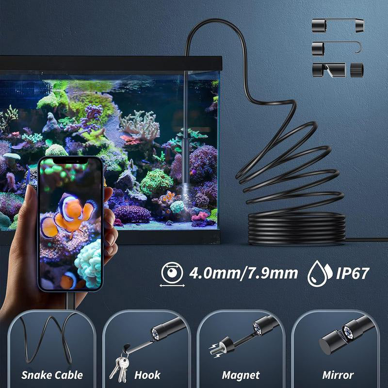 Cámara Endoscópica HD Resistente al Agua para Android y iPhone