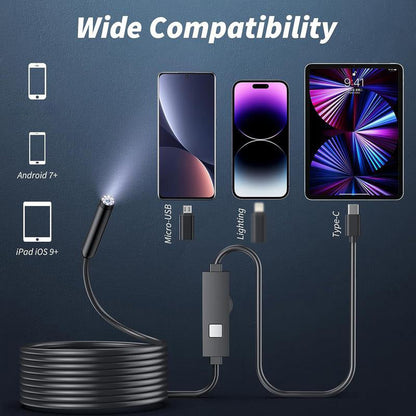 Cámara Endoscópica HD Resistente al Agua para Android y iPhone