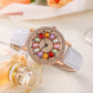 Reloj de Mujer con Esfera Giratoria y Diamantes Simulados de Colores