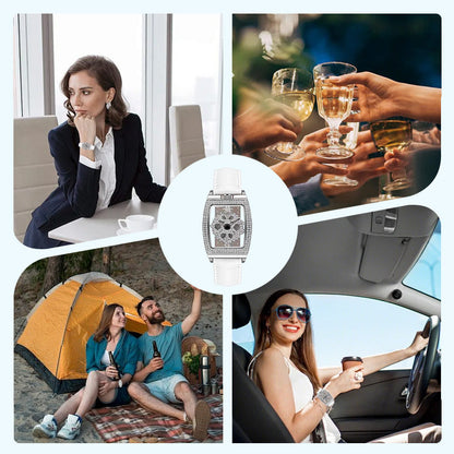 Reloj de moda para mujer con detalles de strass