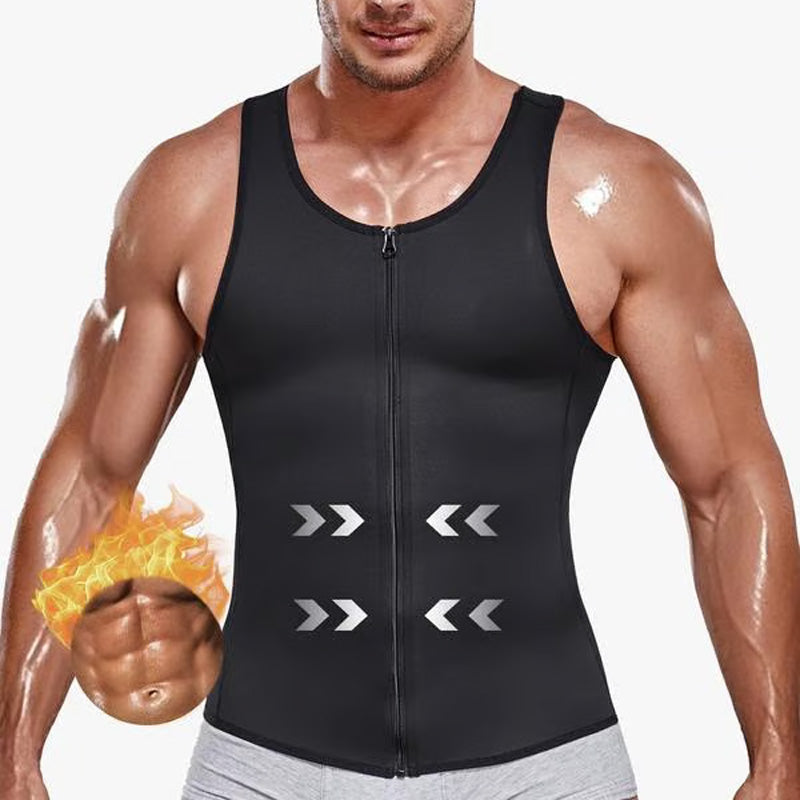 Chaleco Moldeador para Hombre con Cremallera y Entrenador de Cintura