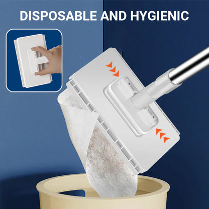 💥 ¡Último día! 70% de descuento 💥Fregona antipolvo desechable con 4 paños reutilizables.