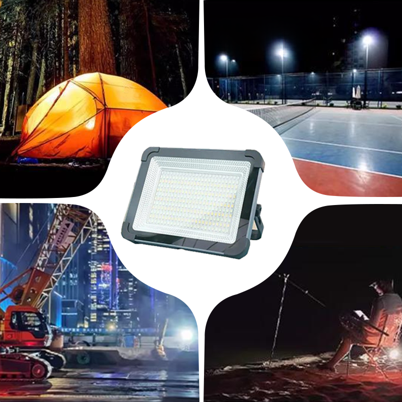 Foco inundable LED portátil y multifuncional alimentado por energía solar