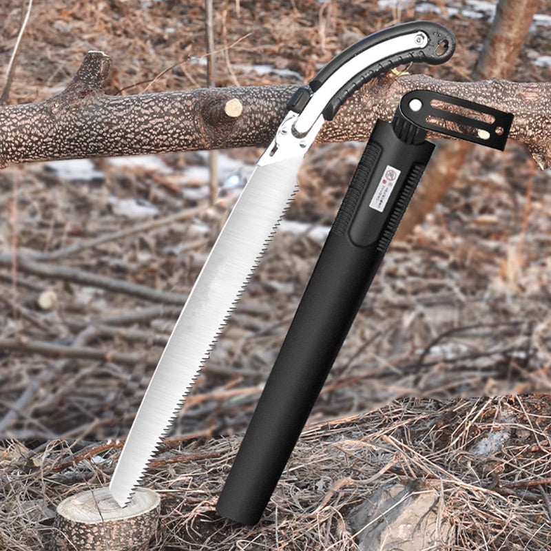 Sierra de poda con hoja desmontable y funda de seguridad