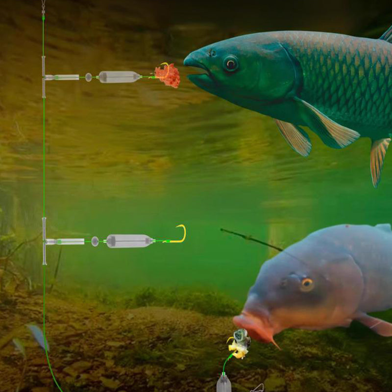 Aparejo de Pesca de Fondo 3 Anzuelos Anti Deriva