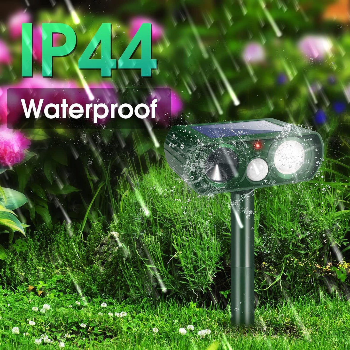 Repelente Solar Ultrasónico para Animales | Ahuyentador de Plagas para Jardín