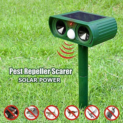 Repelente Solar Ultrasónico para Animales | Ahuyentador de Plagas para Jardín