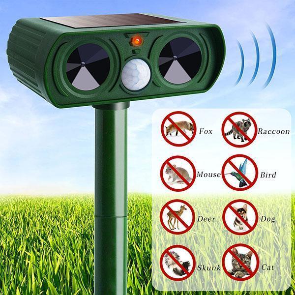 Repelente Solar Ultrasónico para Animales | Ahuyentador de Plagas para Jardín