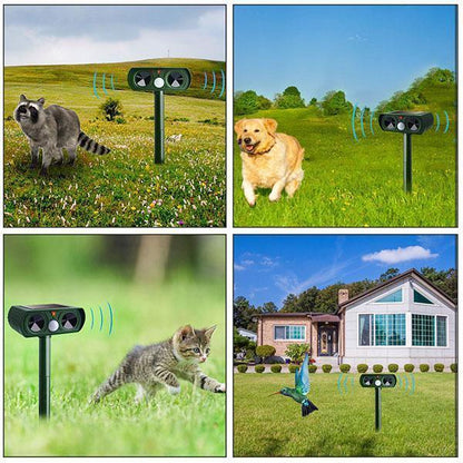 Repelente Solar Ultrasónico para Animales | Ahuyentador de Plagas para Jardín