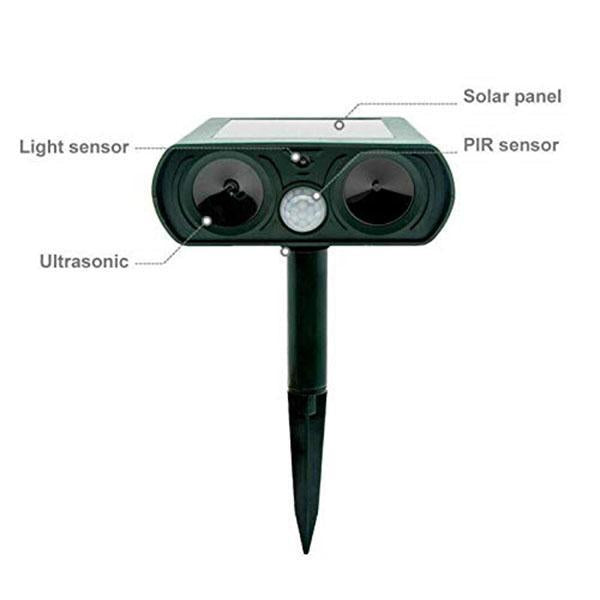 Repelente Solar Ultrasónico para Animales | Ahuyentador de Plagas para Jardín