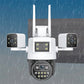 Cámara de seguridad WiFi de 3 lentes y 360° para exteriores