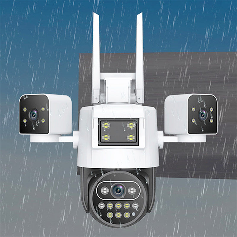 Cámara de seguridad WiFi de 3 lentes y 360° para exteriores