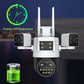 Cámara de seguridad WiFi de 3 lentes y 360° para exteriores