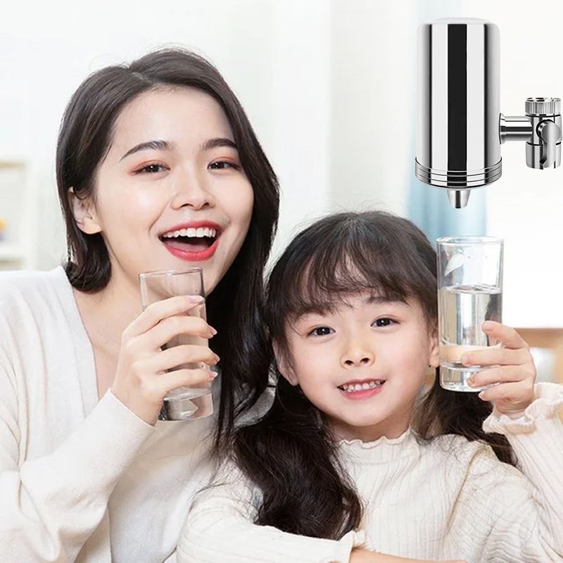Purificador de agua para grifos domésticos de acero inoxidable sin instalació