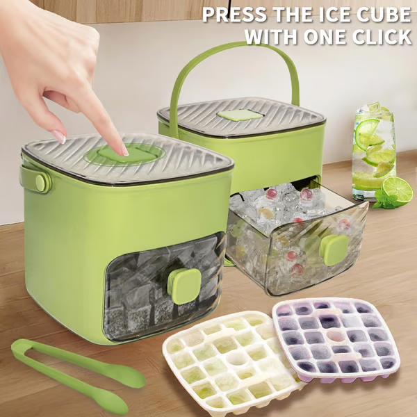 ❄️Máquina de Hielo Portátil con Tapa y Caja de Almacenamiento