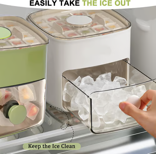 ❄️Máquina de Hielo Portátil con Tapa y Caja de Almacenamiento
