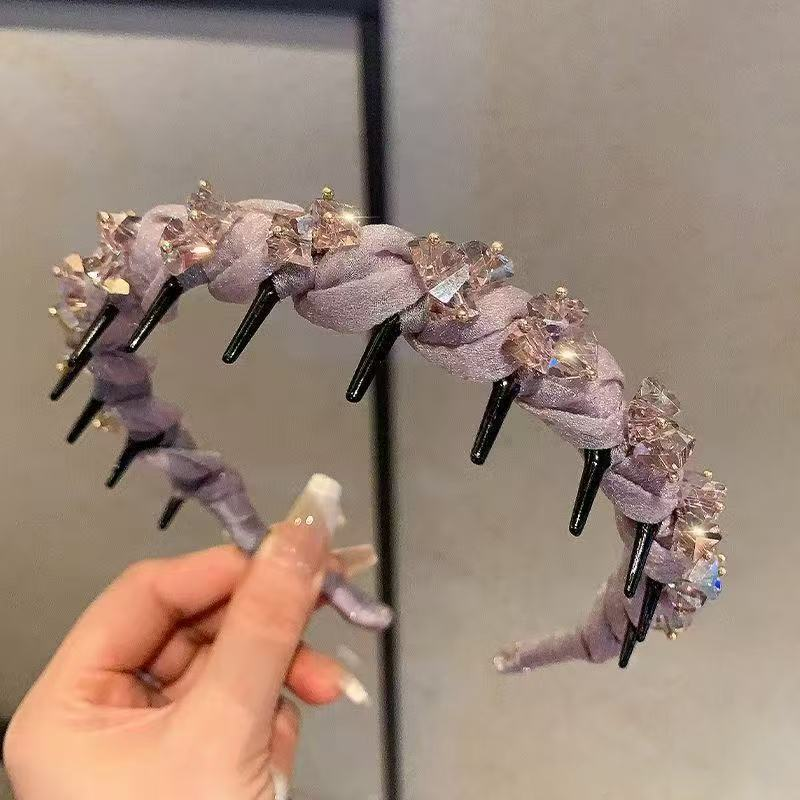 Diadema de strass con dientes para mujer