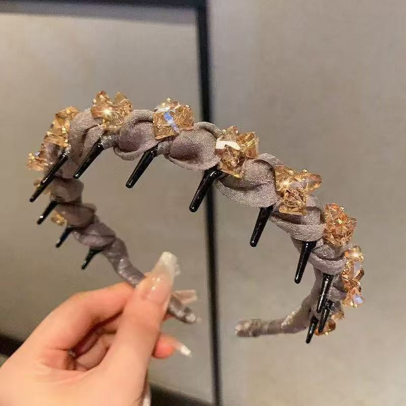 Diadema de strass con dientes para mujer
